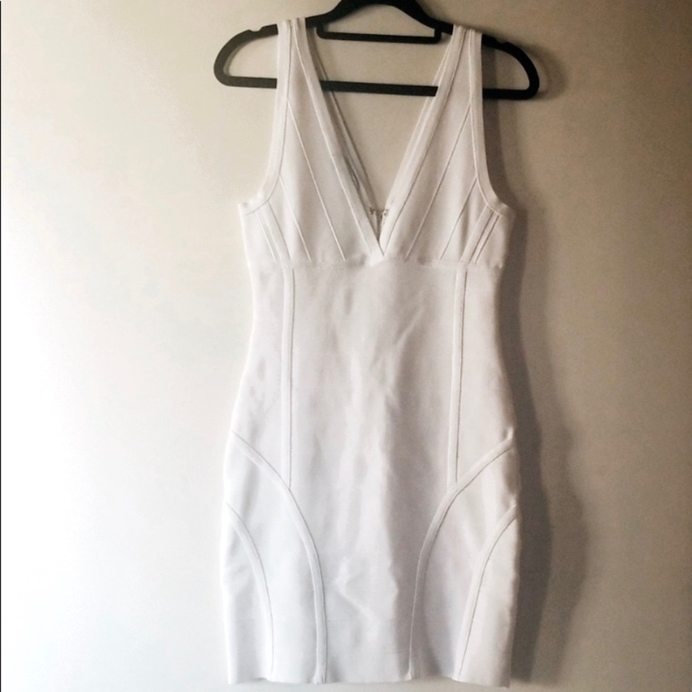White Bebe Bandage Dress